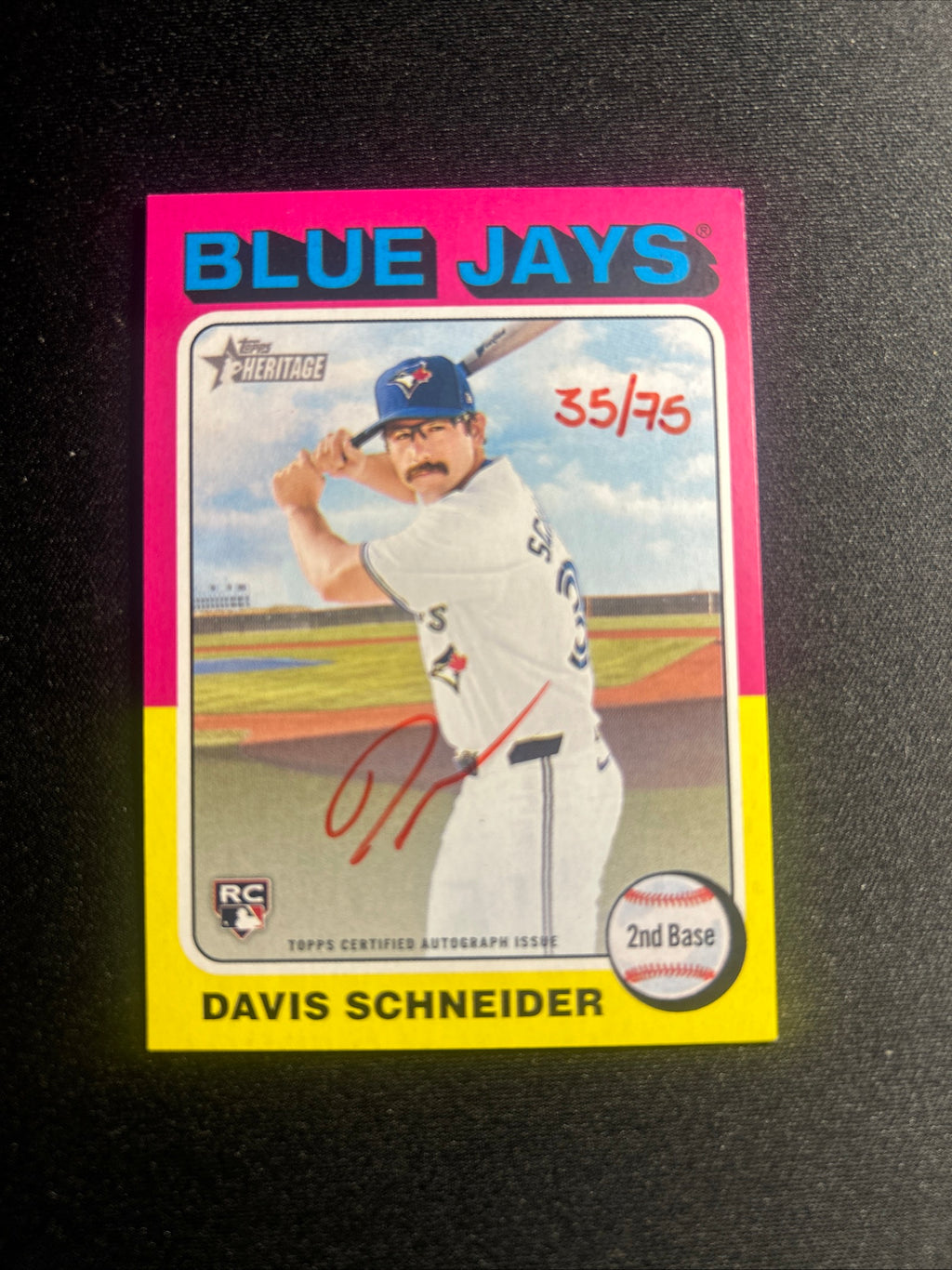Davis Schneider Red Ink Rookie Auto /75